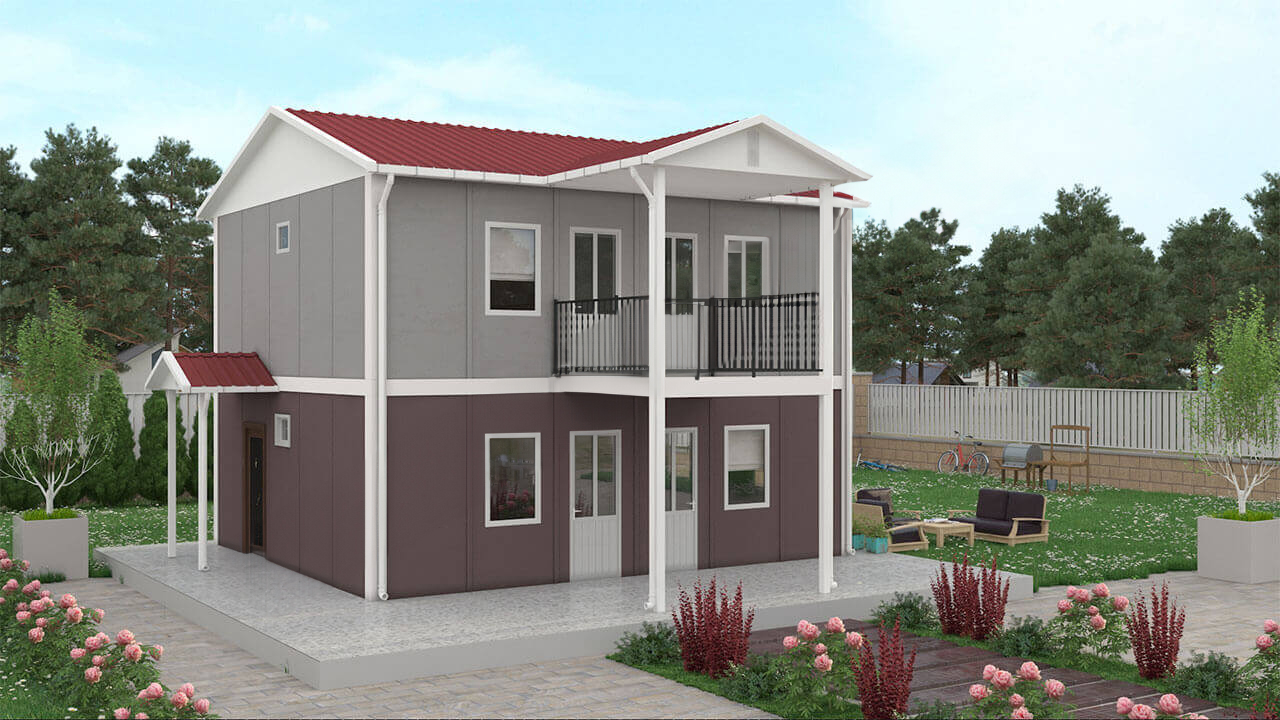 2 Katlı 114 M2 Prefabrik Konut